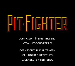 Pit-Fighter (USA) Title Screen